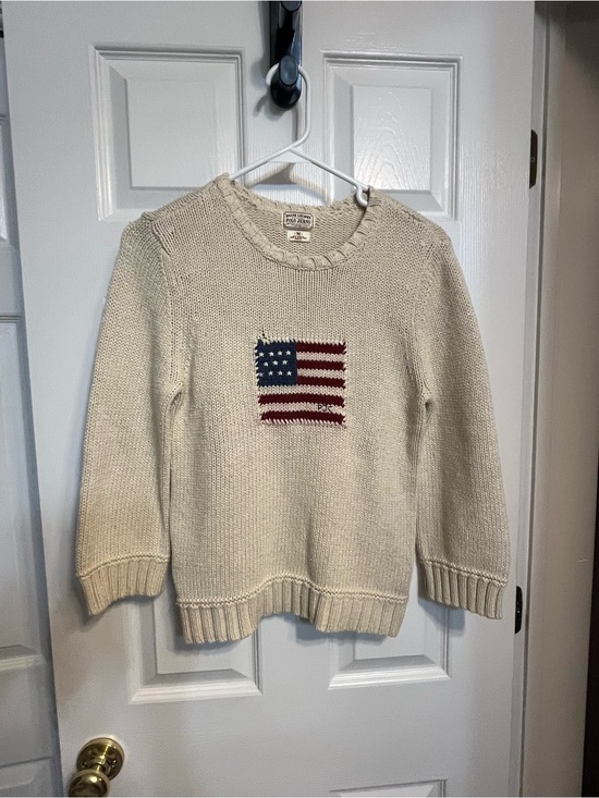 Polo Ralph Lauren Sweaters - Polo Ralph Lauren Cream American Flag Knit Sweater